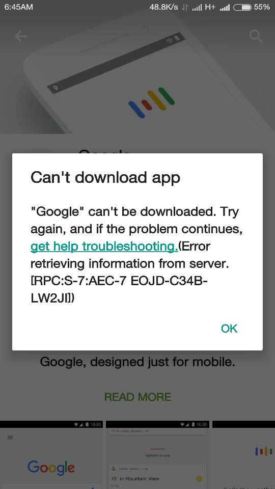 cant download apps from app store