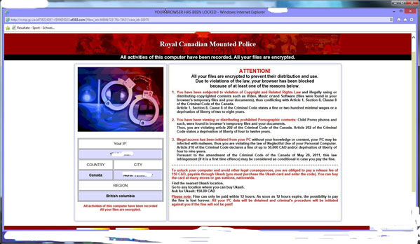 RCMP-Virus-browser-lock-$150-CAD