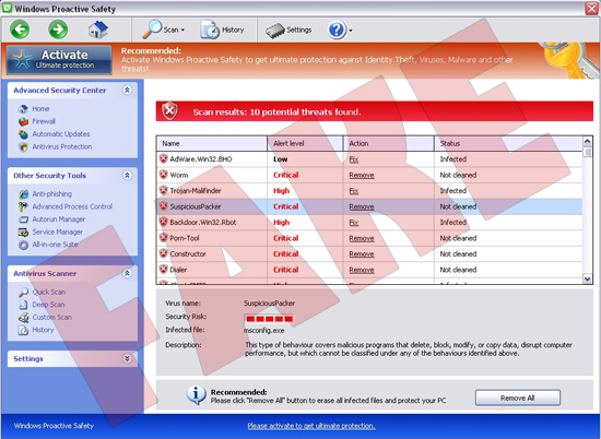 Safely Remove Windows Proactive Safety Virus From Win 7 