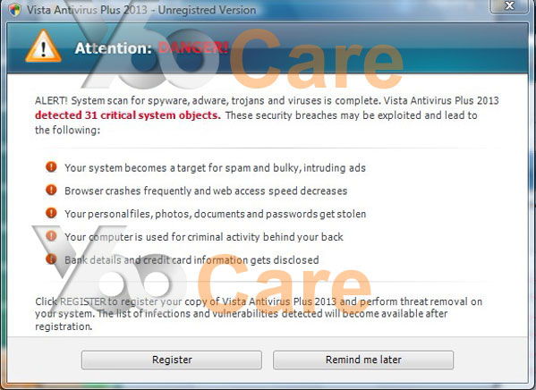 Vista Antivirus Plus 2013 Virus How To Remove