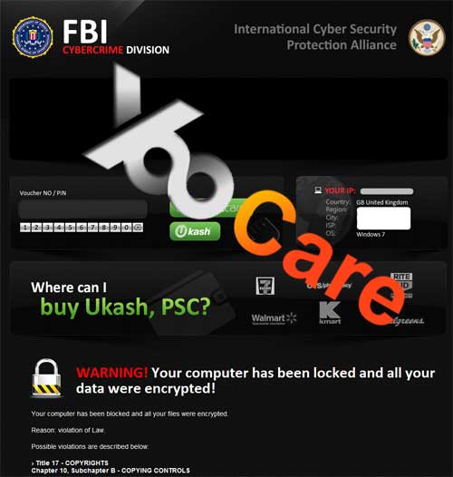 United Kindom FBI CyberCrime Division ICSPA Virus Scam