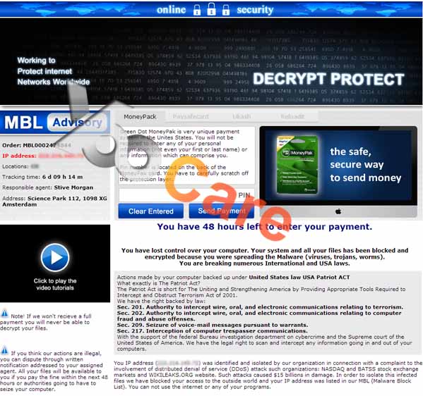 Decrypt Protect Virus MBLBlock.In ransomware