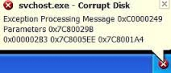 Svchost.exe Corrupt Disk
