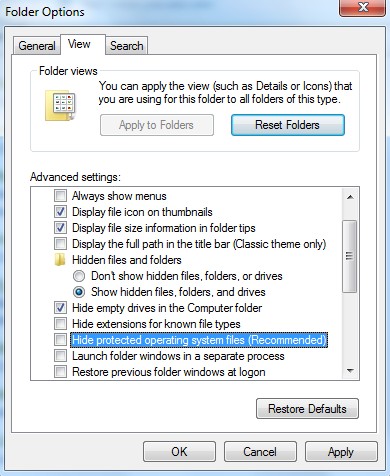 Folder-Options