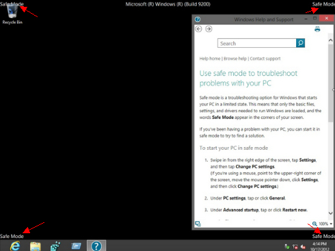 safe mode desktop