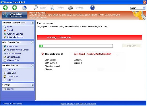 Windows Prime Shield rogue software