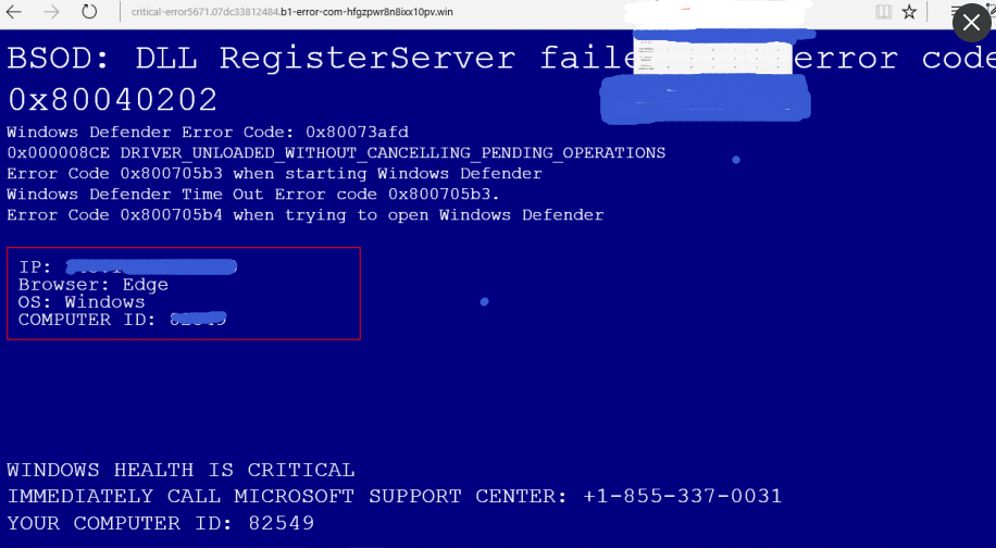 BSOD-DLL-RegisterServer-failed-with-error-code-0x80040202-Warning