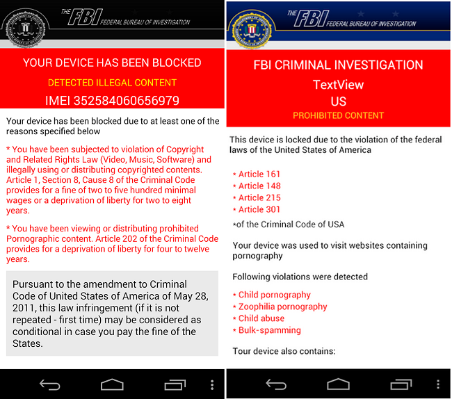 Red Teb - Unlock Android Phone from FBI Investigation Virus - YooSecurity ...