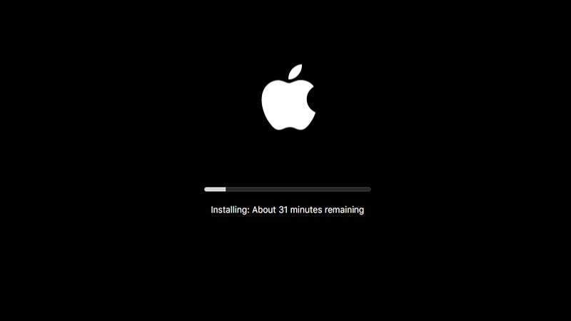 Macbook stuck on update