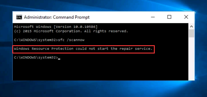 windows resource protection could not start