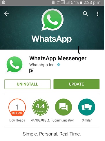 whatsapp installation issue