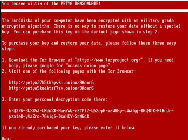 Вирус вымогатель Petya.