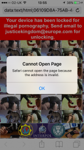 Illegal pornography justicezealand@post.com virus locked iPhone/iPad