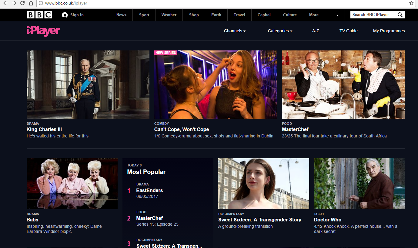 bbc iplayer website