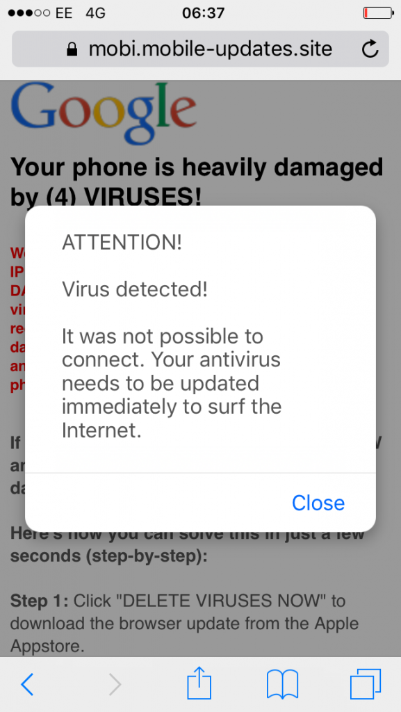 remove-your-browser-is-heavily-damaged-due-to-6-viruses-fake-alert