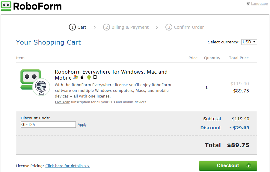 roboform discount rfs25