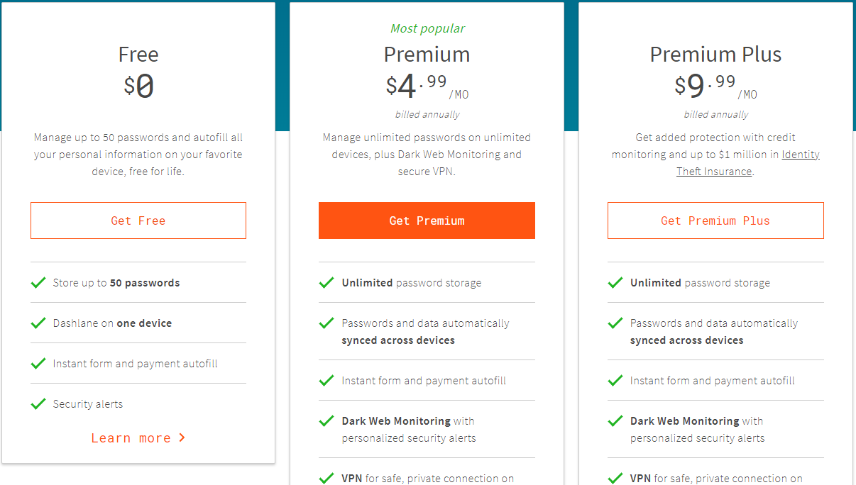 how much is dashlane premium