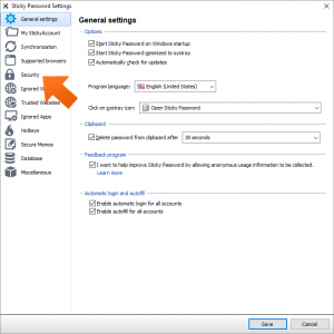 sticky password authentication