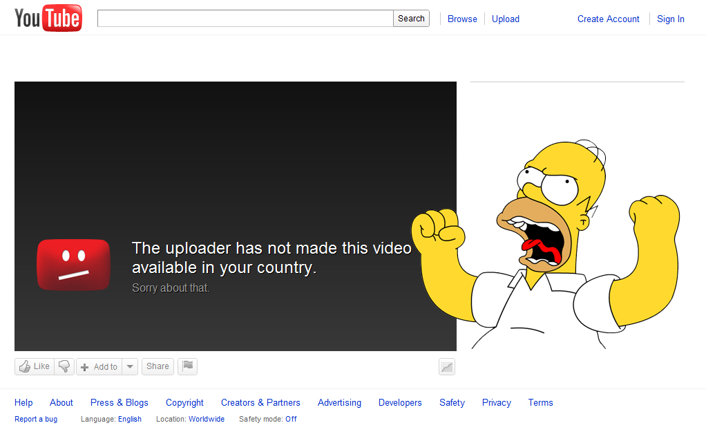 Youtube video not available best sale in country