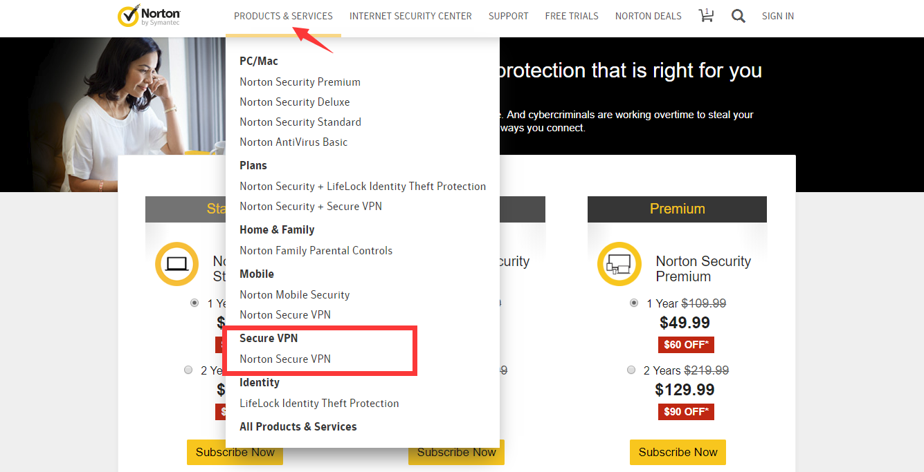 norton vpn login