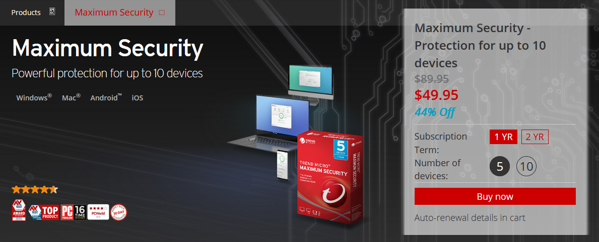 trend micro maximum security 2020