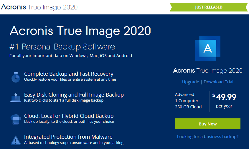 acronis true image 2020 tools