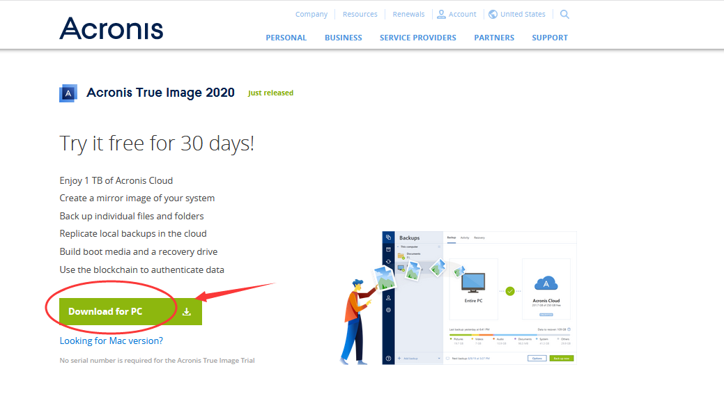 acronis true image trial change date and disable internet