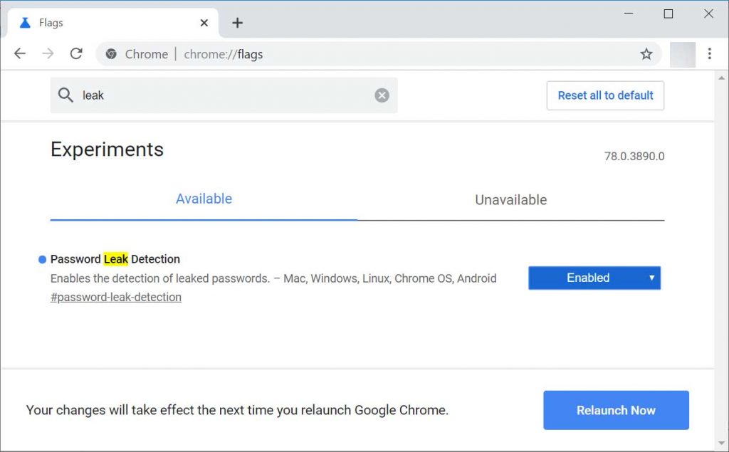 update google chrome passwords