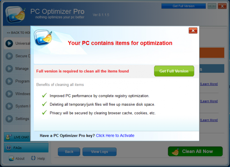 Optimizer 15.4 free instals