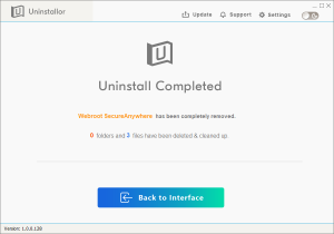 uninstall webroot client windows 10