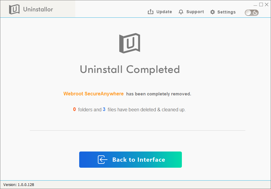 webroot uninstall command