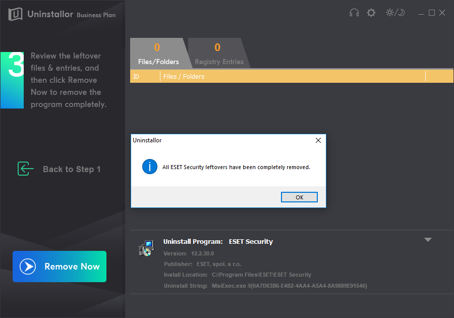 eset manual uninstall