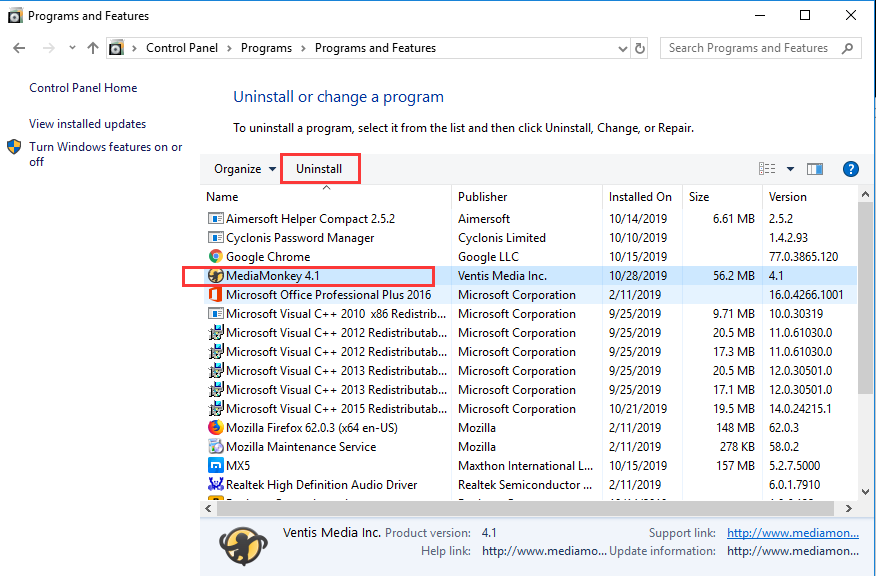 uninstall dropbox from windows 10