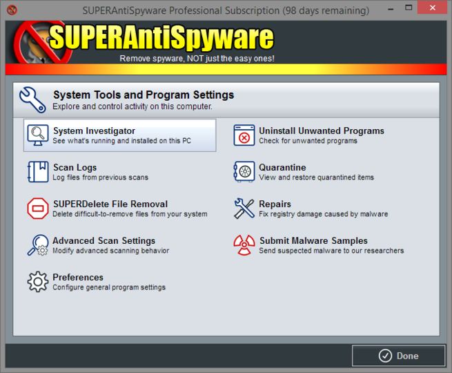 instaling SuperAntiSpyware Professional X 10.0.1254