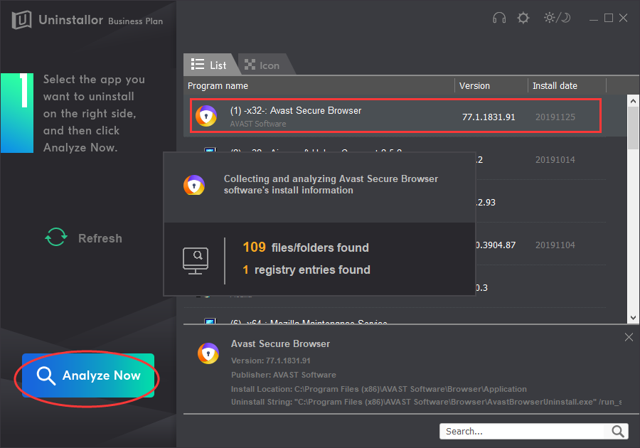 disable avast browser setup