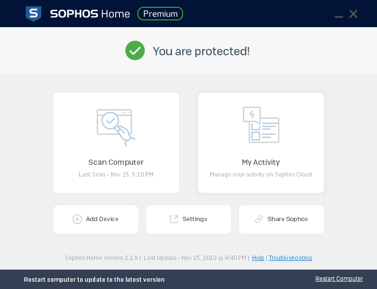 remove sophos home