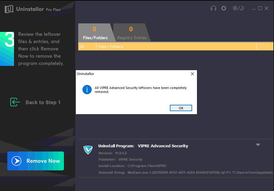 vipre uninstall tool