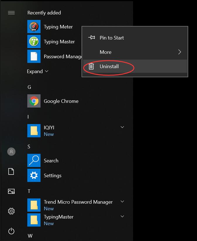 how to manually uninstall program windows 10