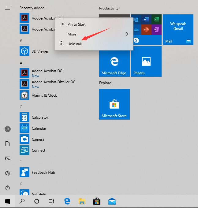 uninstall adobe dc windows 10