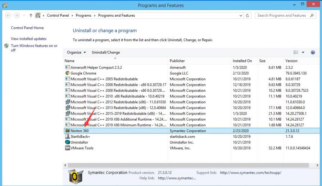 remove norton 360