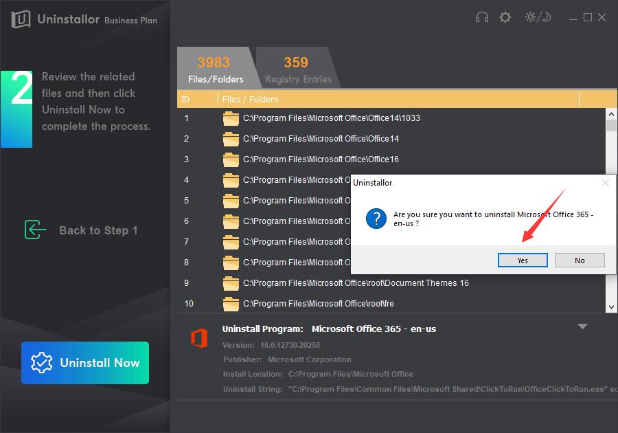 uninstall tool office 365