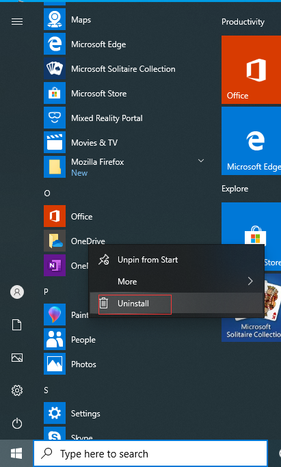 why startup item uninstall microsoft onedrive