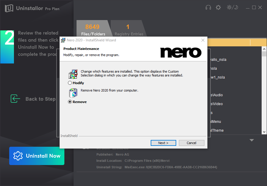 how to uninstall nero