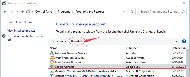 chromium uninstall tool windows 10