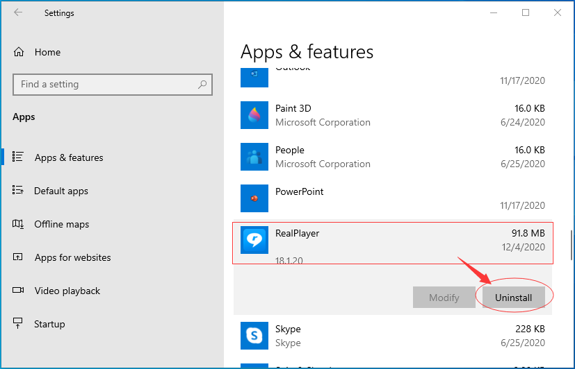 realplayer download video settings