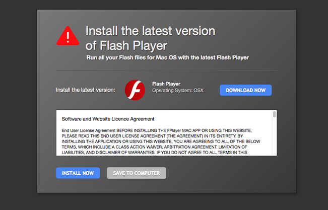 mac os x update adobe flash player