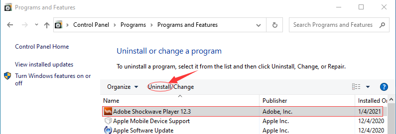 shockwave player not working windows 10