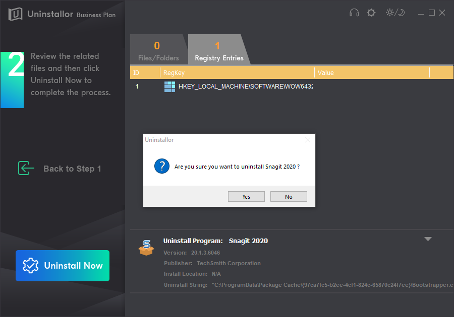 uninstall snagit 9