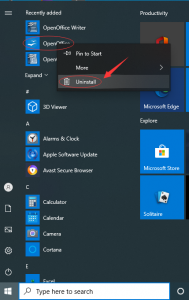 open office uninstall