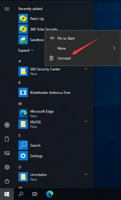 how to uninstall 360 total security from windows 10